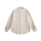 Unisex Oversize striped shirt with chest pocket and rounded hem Fashion Glam