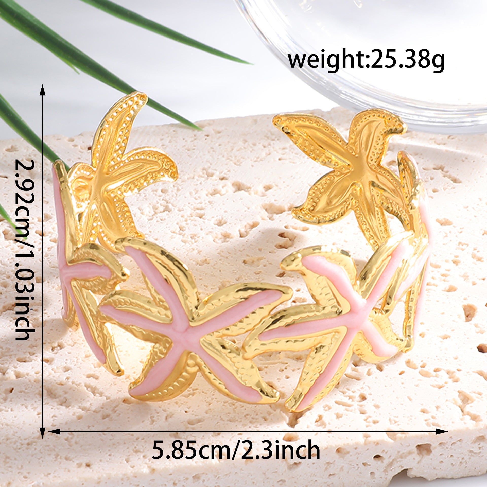 Ladies Open Cuff Bracelet with Expressive Star Motif Fashion Glam
