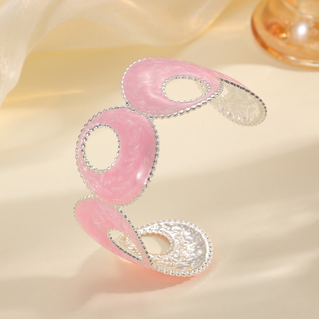 Women Open Bangle with artistic, multicolored design Fashion Glam