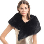 Ladies luxurious faux fur stole in loop design with voluminous shawl collar Fashion Glam