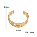 Women Open Bangle with Artistic Braiding Pattern Fashion Glam