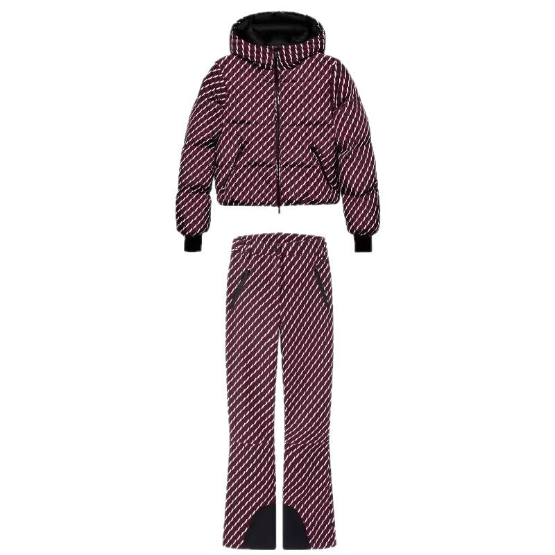 Women's Patterned Stretch Jogging Pants with Flared Leg, Elastic Drawstring Waistband and Zipper Pockets Fashion Glam