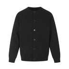 Unisex Boxy Knit Cardigan with Round Neckline and Full Button Placket Fashion Glam