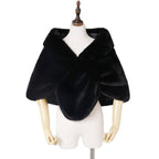 Women Elegant Faux Fur Stole in Capelet Cut Fashion Glam