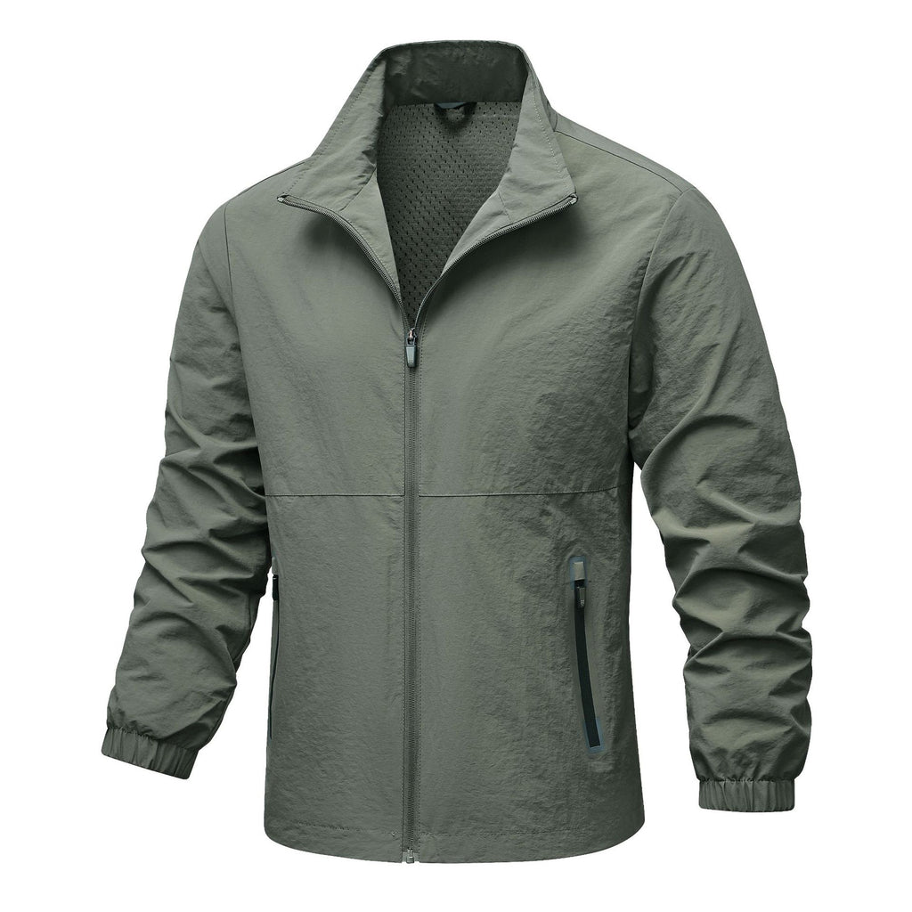 Men's lightweight technical windbreaker with mesh lining, high stand-up collar and zippered pockets Fashion Glam
