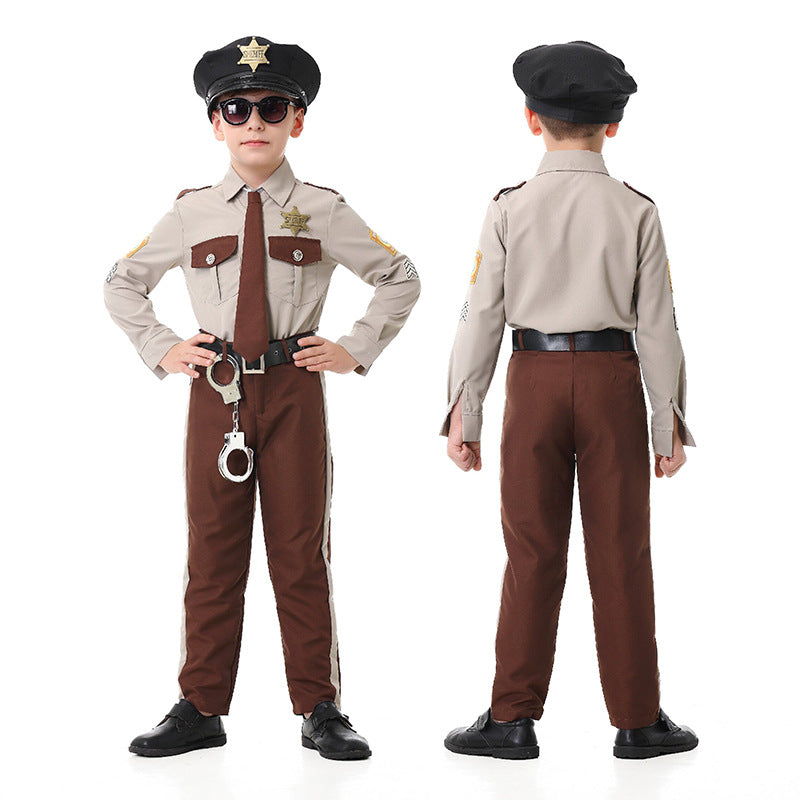 Men's police costume with decorative uniform and accessories Fashion Glam