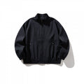 Unisex Light Oversized Zip Jacket in Bomber Style with Stand-up Collar and Elastic Hem Fashion Glam