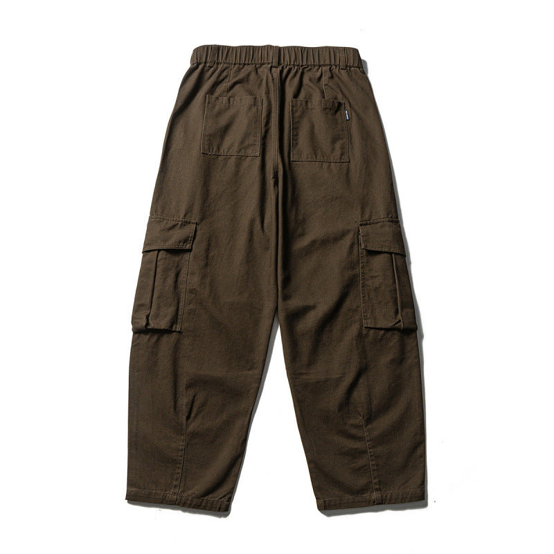 Men's Wide Utility Cargo Pants in Baggy Cut with Multiple Pockets and Reinforced Knee Areas Fashion Glam