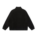 Unisex Short Cut Teddy Fleece Jacket with Stand-Up Collar, Full Zip and Elastic Hem Fashion Glam