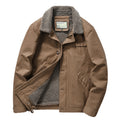 Men's insulated canvas work jacket with sherpa lining and shirt collar Fashion Glam