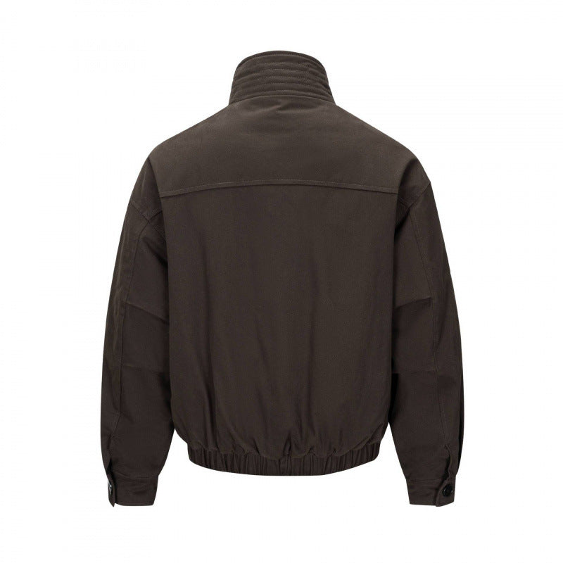 Men's short jacket in field look with reinforced stand-up collar, distinctive button placket and drawstring hem Fashion Glam