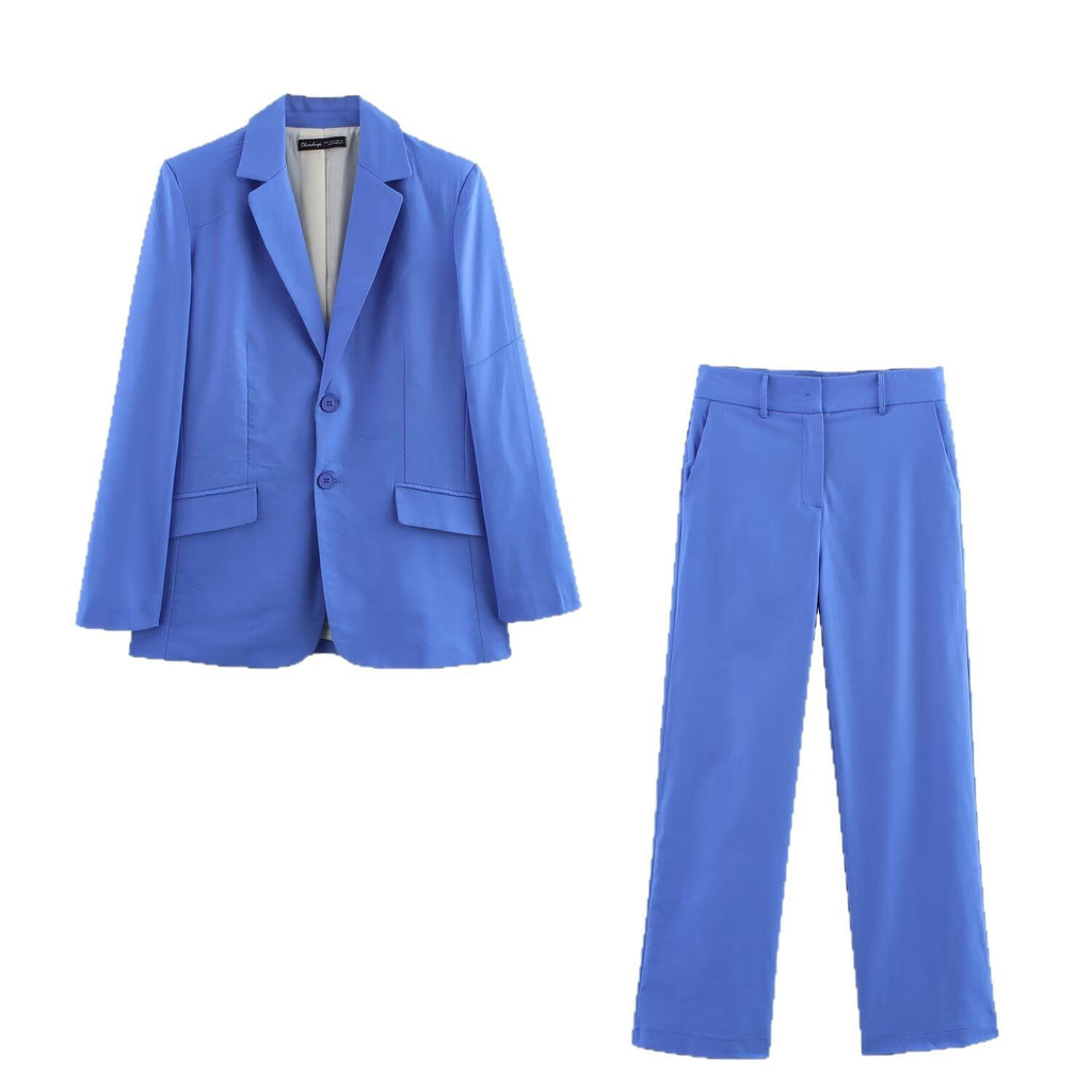 Women's Oversized Single-Breasted Blazer with Notch Lapels, Two Buttons and Flap Pockets Fashion Glam