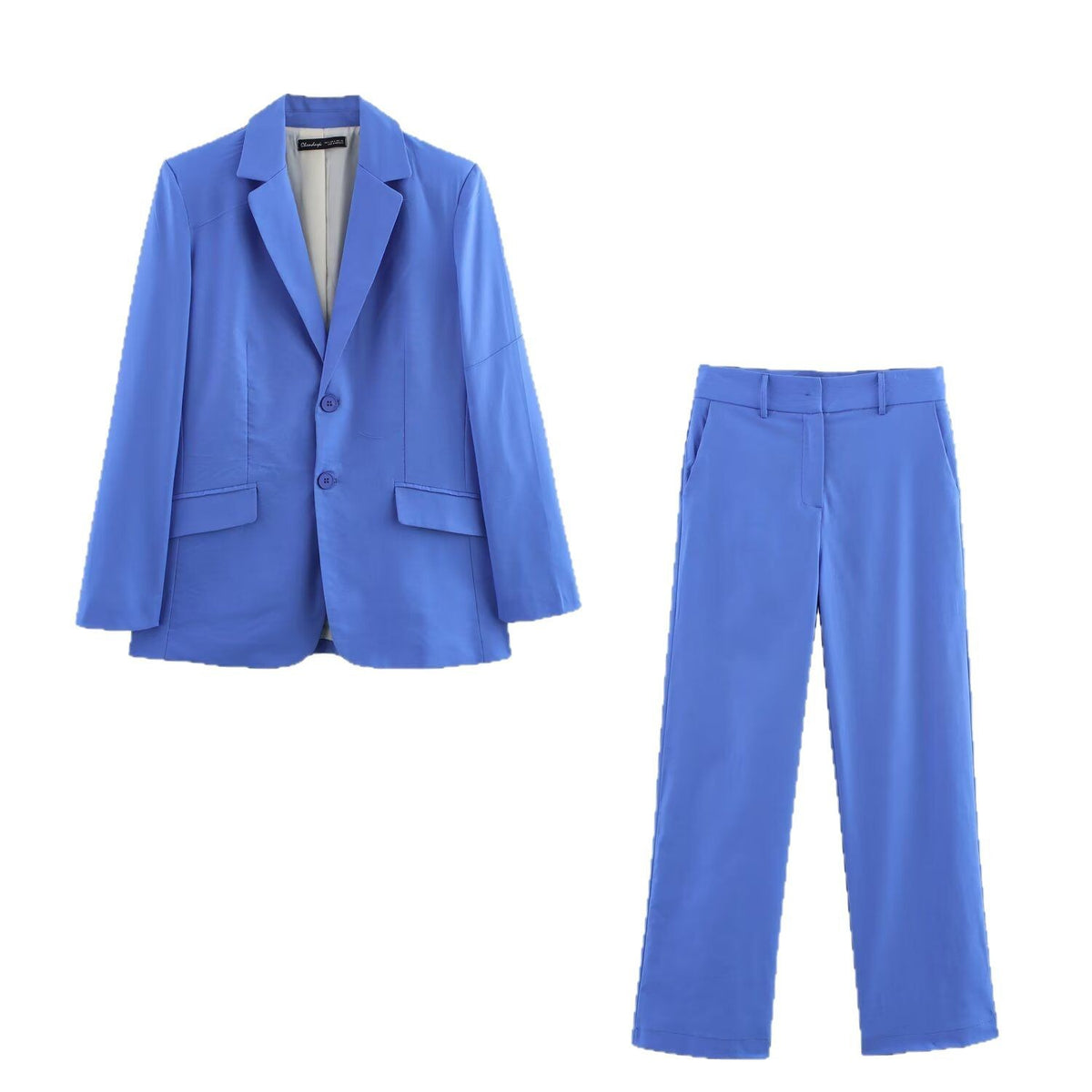 Women's Oversized Single-Breasted Blazer with Notch Lapels, Two Buttons and Flap Pockets Fashion Glam