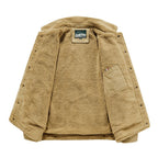 Men's Sherpa-lined Canvas Field Jacket with Teddy Lining and Chest Pockets Fashion Glam
