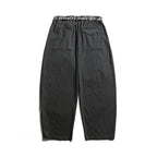 Men's Loose Highwaist Pleated Pants with Elastic Waistband and Printed Drawstring Fashion Glam