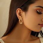 Women High-Quality Earrings with Braided Design Fashion Glam