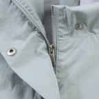 Women's Cropped Utility Jacket with High Standing Collar, Loose Raglan Sleeves and Concealed Front Placket Fashion Glam