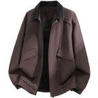 Men's Oversized Utility Blouson with Cord Collar, Flap Pockets and Elastic Hem Fashion Glam