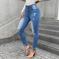Ladies Shaping Skinny Jeans in Used Look with High Waist and Stretch Form Fashion Glam