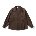 Unisex Oversized Lightweight Long Sleeve Shirt with Notched Collar, Chest Pocket and Boxy Silhouette Fashion Glam