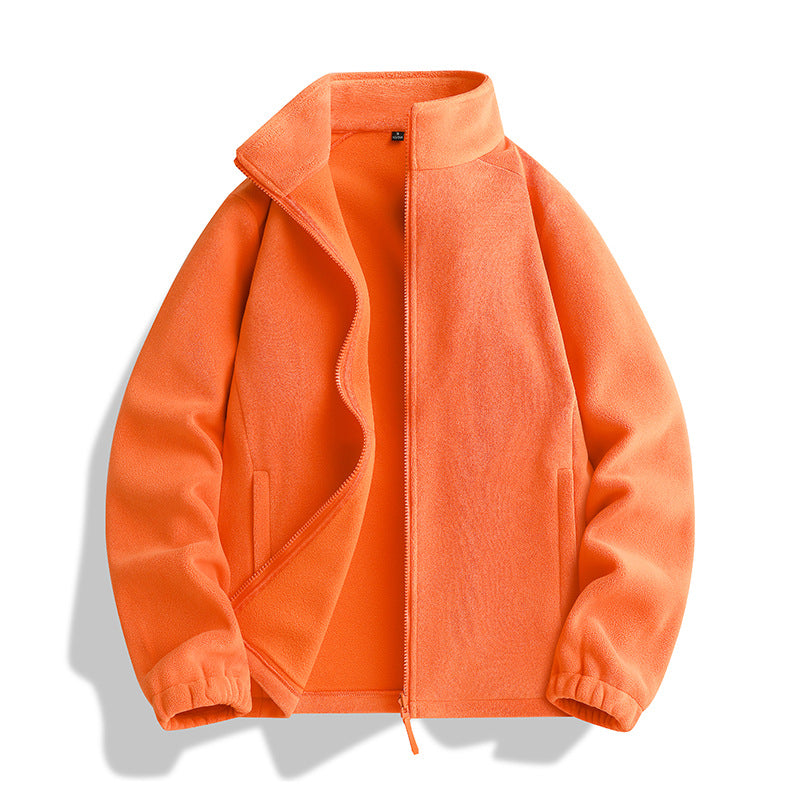Unisex fleece jacket with standing collar, full-length zipper and elastic cuffs Fashion Glam