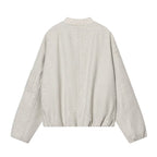 Women's Boxy Bomber Jacket made of Sweat Material with Zipper and Arm Pocket Fashion Glam