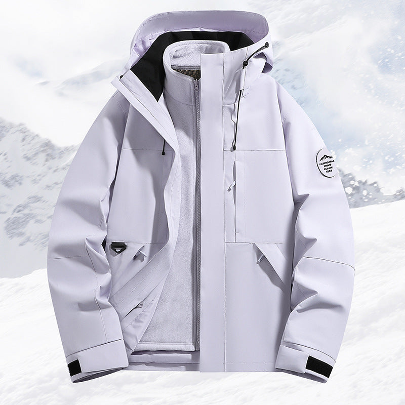 Women's Technical Ski and Winter Jacket with Removable Inner Jacket and Welded Seams Fashion Glam