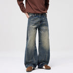 Ladies High-Waist Balloon Jeans with Used Wash and Wide Statement Leg Fashion Glam