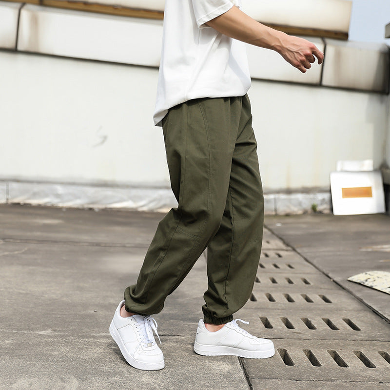 Men's Casual Cargo Pants with Elastic Waistband and Practical Side Pockets Fashion Glam