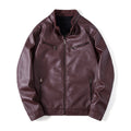 Men's Elegant Faux Leather Blouson Jacket with Stand-Up Collar, Zipper Pockets and Thermal Lining Fashion Glam