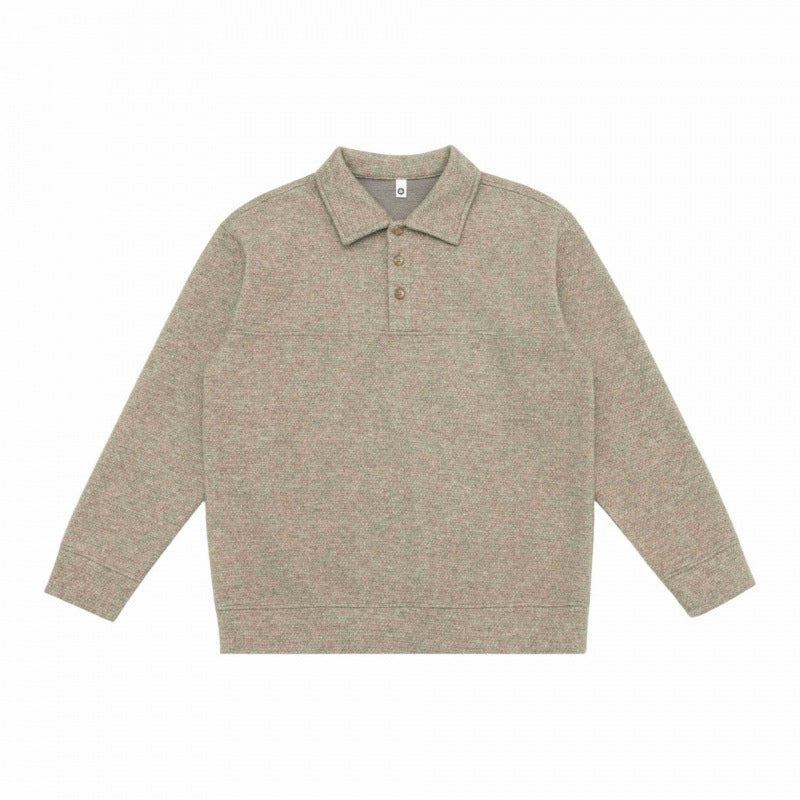 Unisex Oversized Knit Polo with Half Button Placket, Shirt Collar and Ribbed Hem Fashion Glam