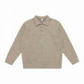 Unisex Oversized Knit Polo with Half Button Placket, Shirt Collar and Ribbed Hem Fashion Glam