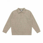 Unisex Oversized Knit Polo with Half Button Placket, Shirt Collar and Ribbed Hem Fashion Glam