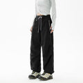 Loose trekking pants with water-repellent quick-drying coating, elastic drawstring waist, and zippered pockets Fashion Glam