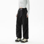 Loose trekking pants with water-repellent quick-drying coating, elastic drawstring waist, and zippered pockets Fashion Glam