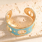 Women Open Cuff Bracelet with Artistic Snake Design Fashion Glam