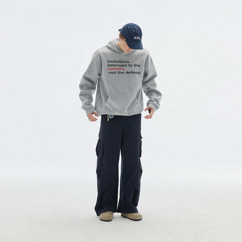 Unisex Oversize Hoodie made of cotton blend with kangaroo pocket and statement print Fashion Glam
