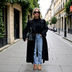 Women's oversized wool coat with wide lapels and tie belt Fashion Glam