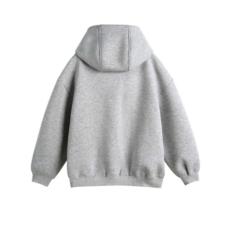 Unisex Oversize Hoodie Jacket with Asymmetrical Zipper and High Stand-Up Collar Fashion Glam