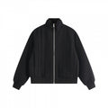 Unisex Boxy Blouson jacket with vertical tucked pleats, standing collar, and zipper Fashion Glam