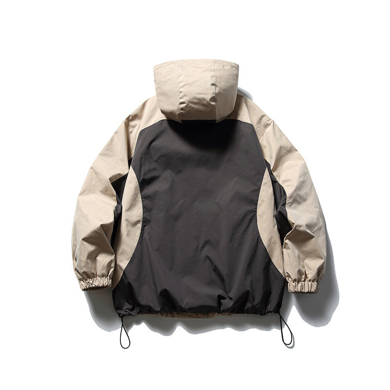 Unisex Technical Hooded Overjack in Boxy Cut with Drawstring Hem Fashion Glam