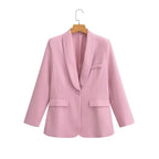 Women's Two-Piece Longline Blazer and High-Waist Pants Set with Fitted Vest Fashion Glam