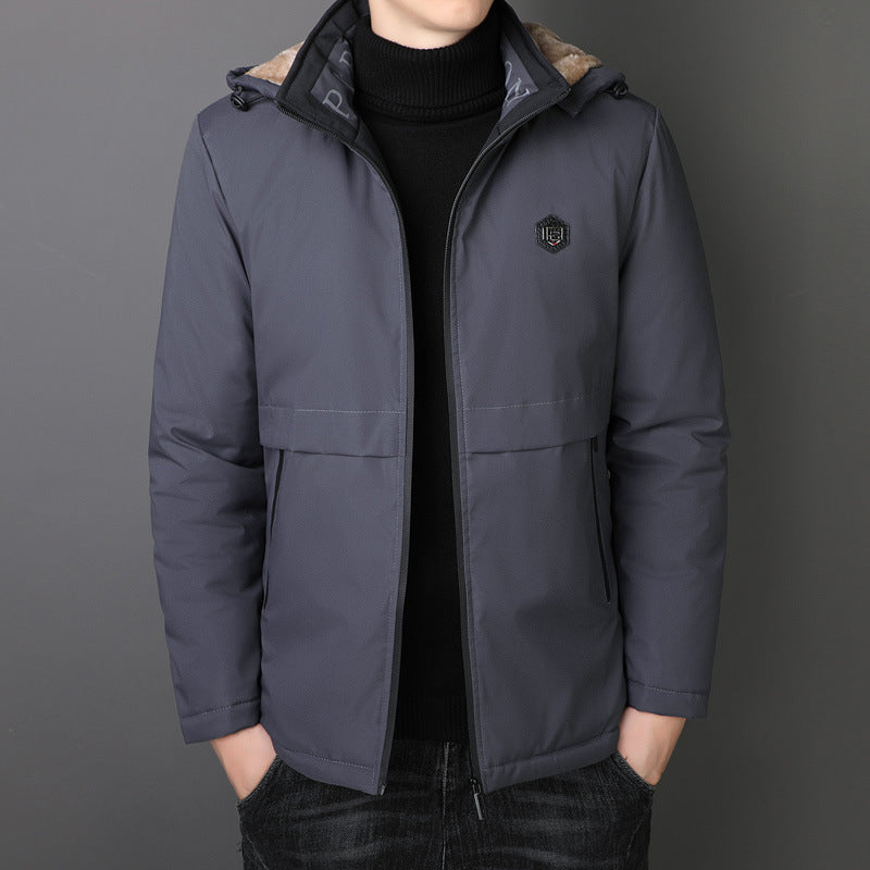Men's transitional jacket with teddy lining, windproof outer shell and hood Fashion Glam