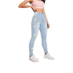 Women's High-Waist Skinny Jeans with printed Daisies and figure-shaping Stretch Fashion Glam