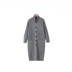 Women Long Chunky Knit Cardigan with Shawl Collar, Button Placket and Patch Pockets Fashion Glam