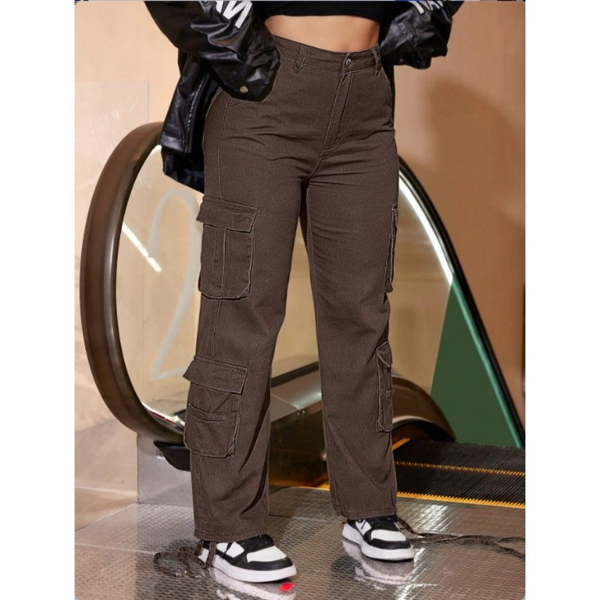 Ladies Utility Cargo Chino with multiple flap pockets and drawstring hem Fashion Glam