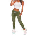 Women's waist-accentuated denim joggers with drawstring, ripped details & sculpting effect Fashion Glam