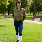 Women's Cropped Boxy Jacket with Snap Buttons, Large Patch Pockets and Ribbed Cuffs Fashion Glam