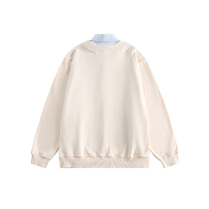 Men's oversized knit cardigan in sweatshirt style with V-neck and button placket Fashion Glam