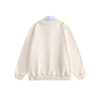 Men's oversized knit cardigan in sweatshirt style with V-neck and button placket Fashion Glam